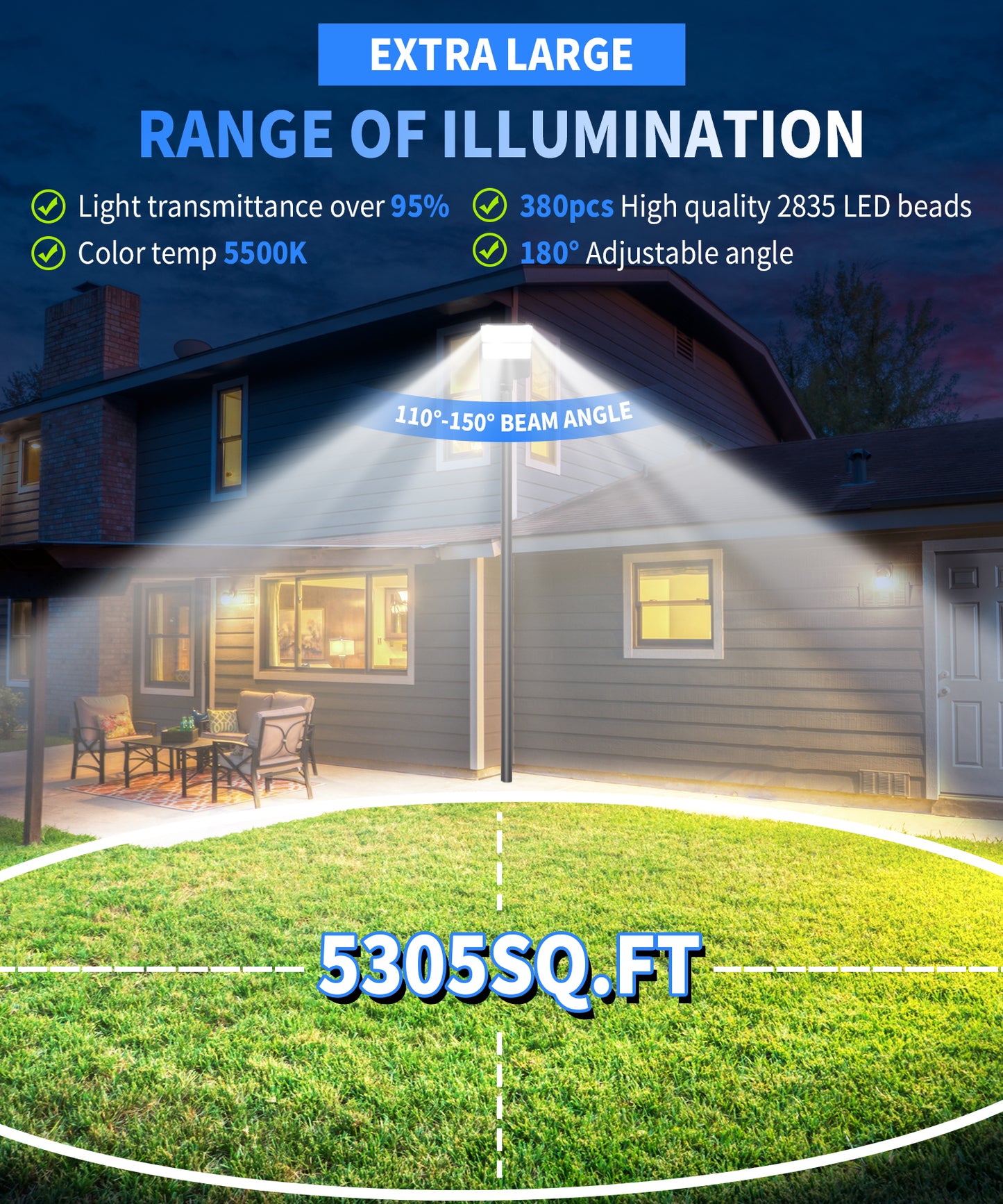 HYKENTE ZD471 260W Electric LED Parking Lot Light