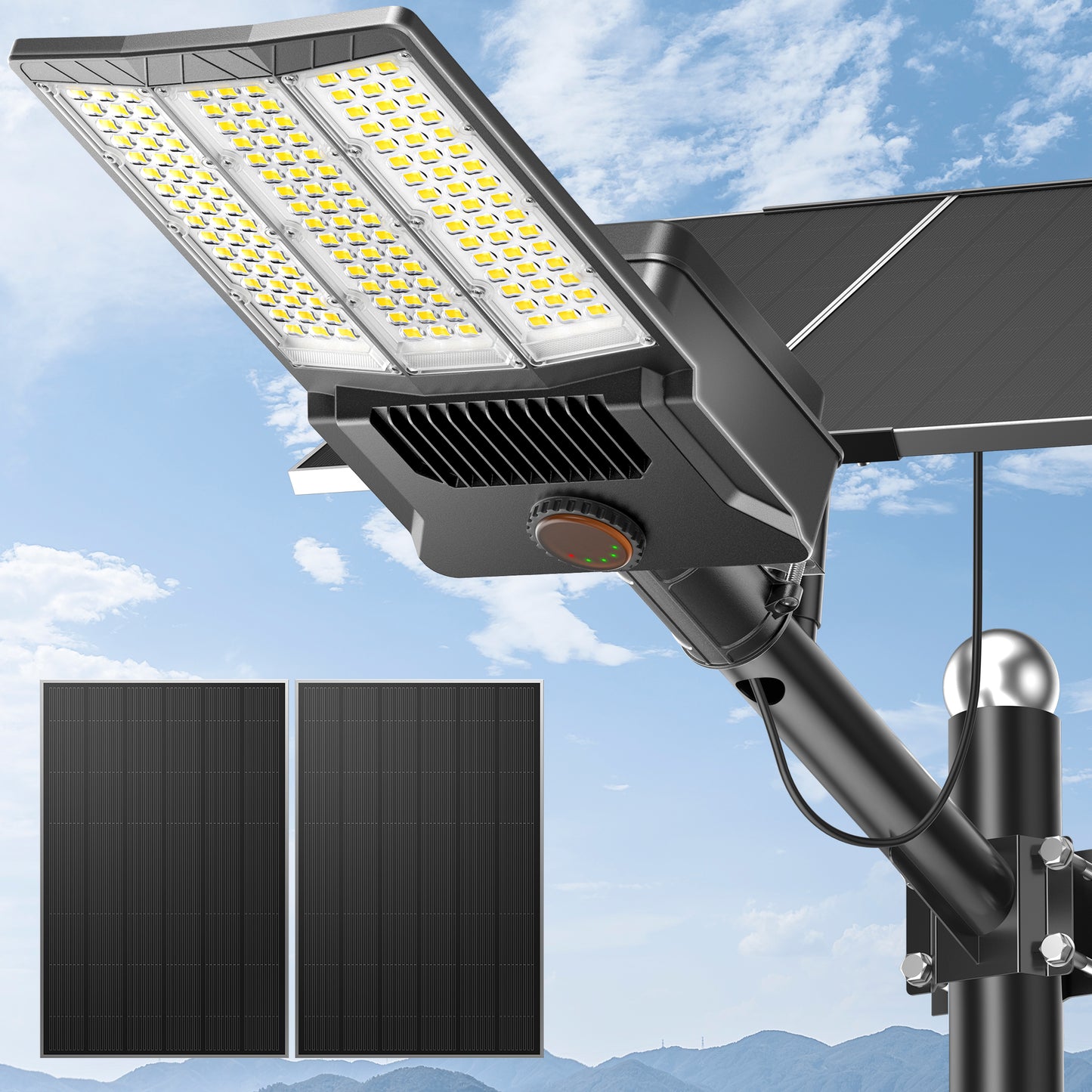 HYKENTE SZ400 144LED SMD 5054 Double Panel Solar Street Light