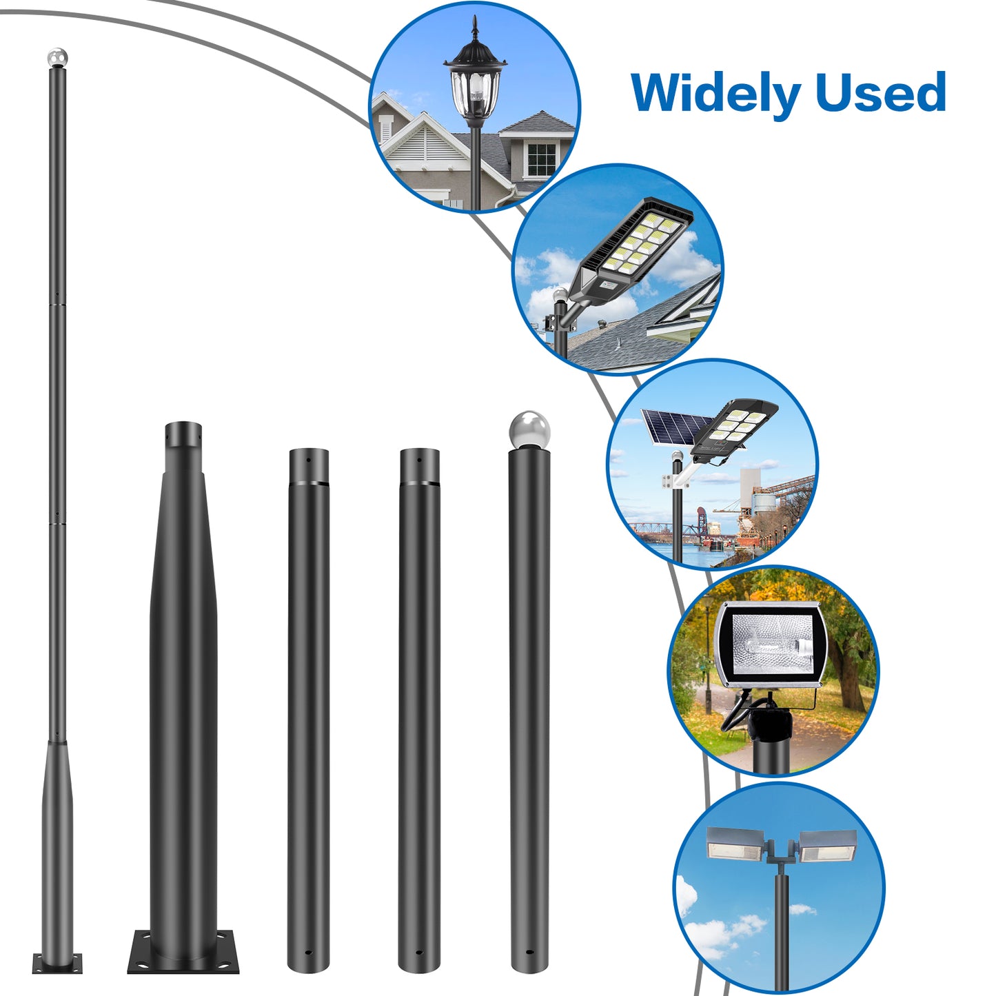 6m 20FT Q235 Galvanized Steel Light Pole