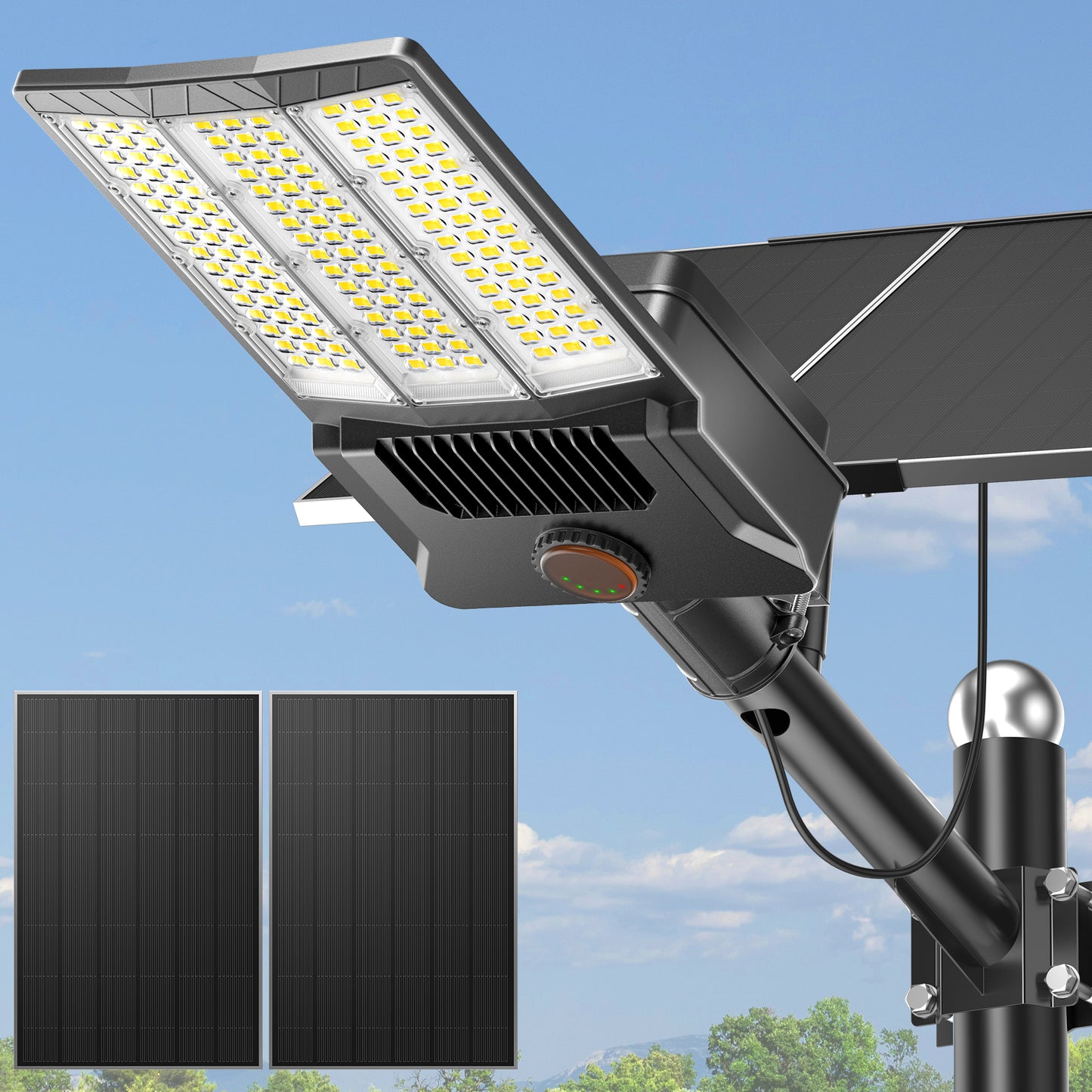 HYKENTE SZ400 144LED SMD 5054 Double Panel Solar Street Light