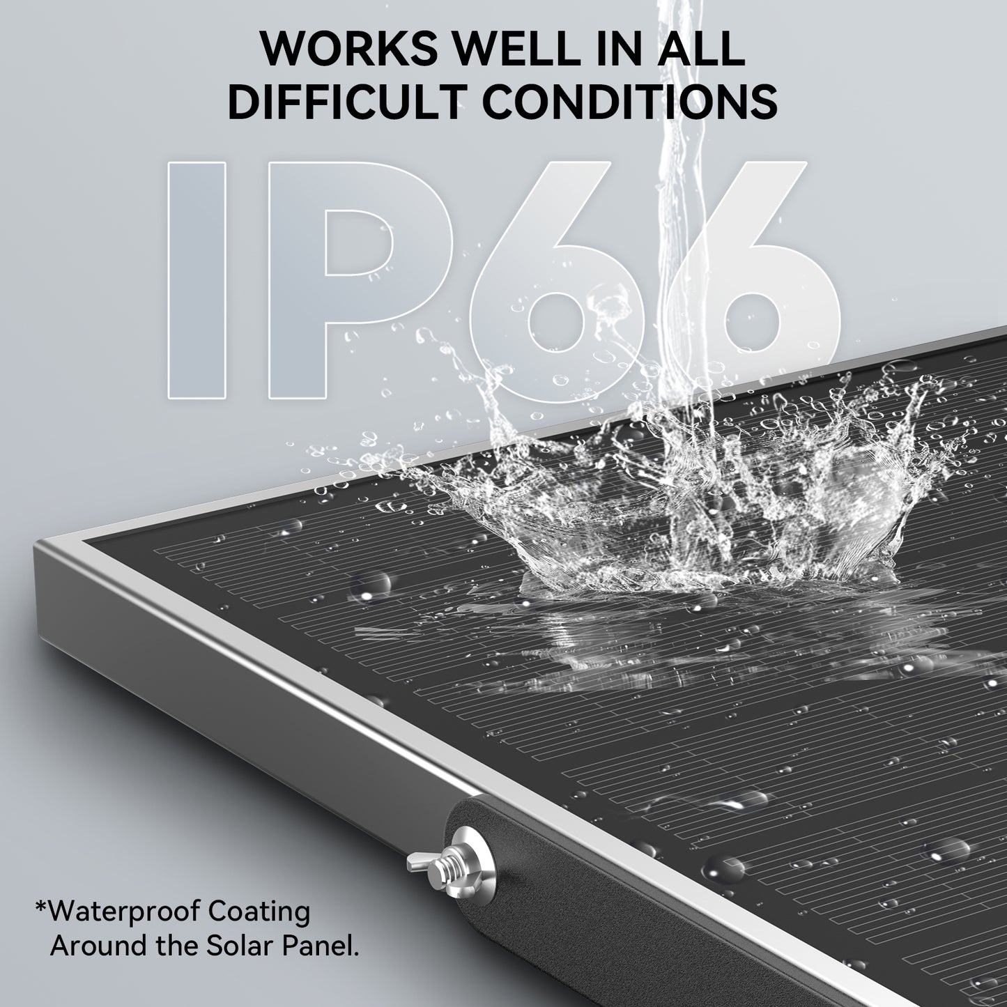 HYKENTE XQ096 Solar Outdoor IP66 Curved Surface Dimmable Flood Light with Remote Control