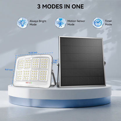 HYKENTE XQ096 Solar Outdoor IP66 Curved Surface Dimmable Flood Light with Remote Control