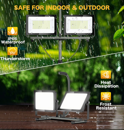 HYKENTE ZJW160 ZJW200 ZJW300 Electric LED Work Light with Tripod Stand