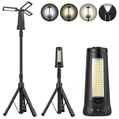 HYKENTE CY300 Magnetic Super Bright LED Rechargeable Camping Lamp with Tripod Stand Multi-functional Lighting Modes Black