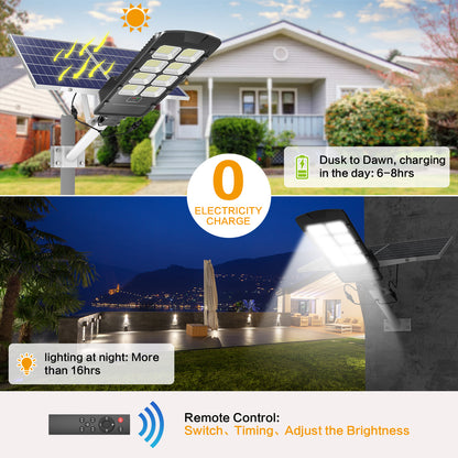 HYKENTE BD008 780LED 36000mAH SMD 2835 Aluminum Solar Street Lamp Black