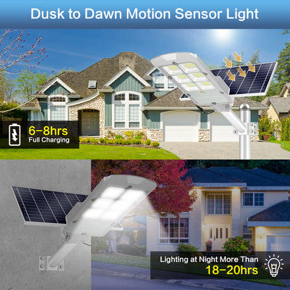 HYKENTE BD006S 780LED SMD 2835 Aluminum Solar Street Lamp Silver