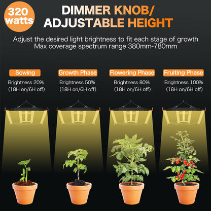 HYKENTE SPS03004 320W 884PCS LED Electric Plant Grow Light