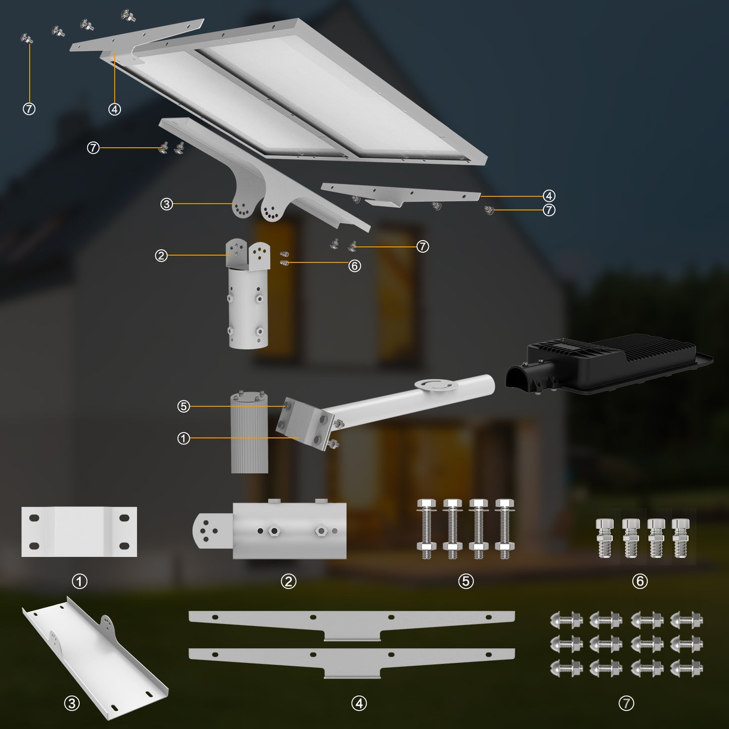 HYKENTE BD008 780LED 36000mAH SMD 2835 Aluminum Solar Street Lamp Black