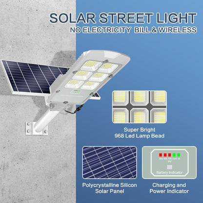 HYKENTE BD006S 780LED SMD 2835 Aluminum Solar Street Lamp Silver