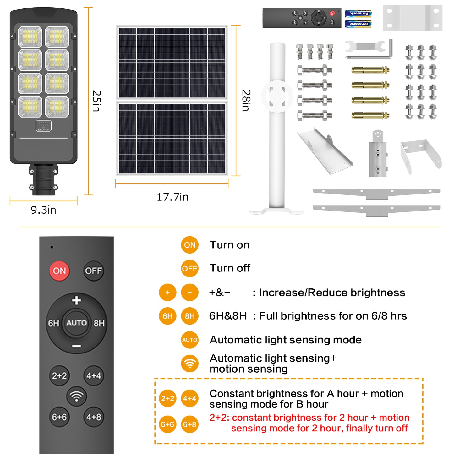 HYKENTE BD008 780LED 36000mAH SMD 2835 Aluminum Solar Street Lamp Black