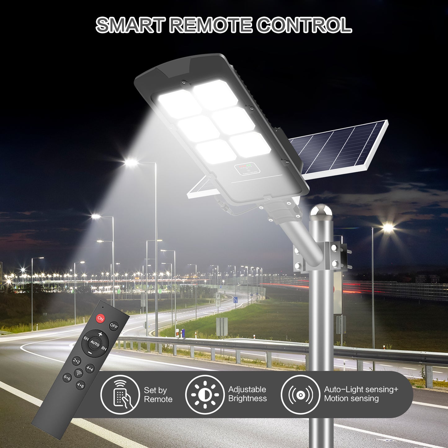 HYKENTE BD006 780LED SMD 2835 Aluminum Solar Street Lamp Black