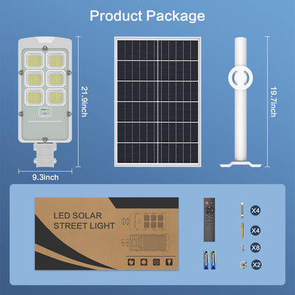 HYKENTE BD006S 780LED SMD 2835 Aluminum Solar Street Lamp Silver