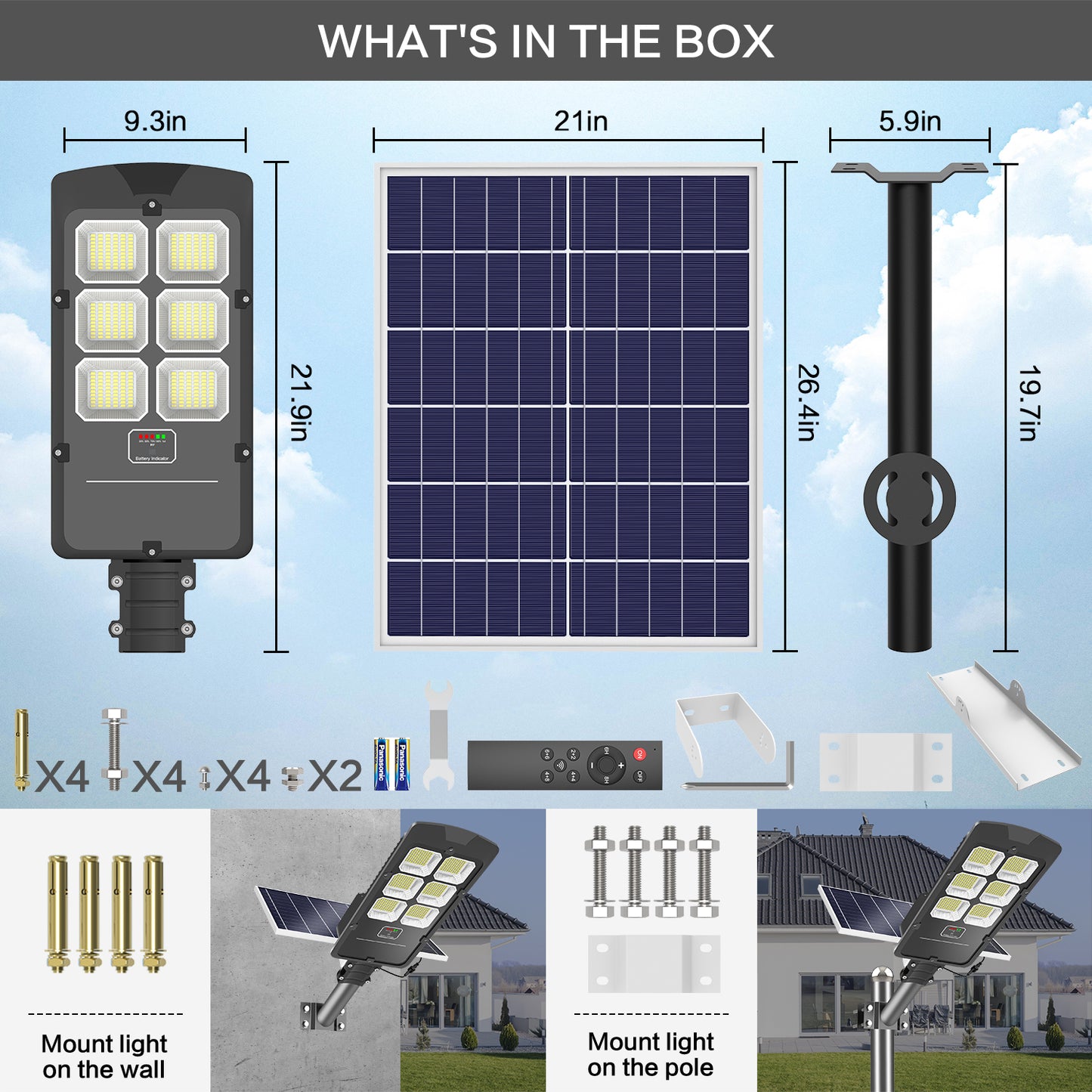 HYKENTE BD006 780LED SMD 2835 Aluminum Solar Street Lamp Black