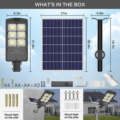 HYKENTE BD006 780LED SMD 2835 Aluminum Solar Street Lamp Black