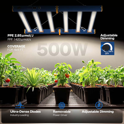 HYKENTE LC404 500W 4x4FT 6 Bars 1818pcs LED Plant Grow Light