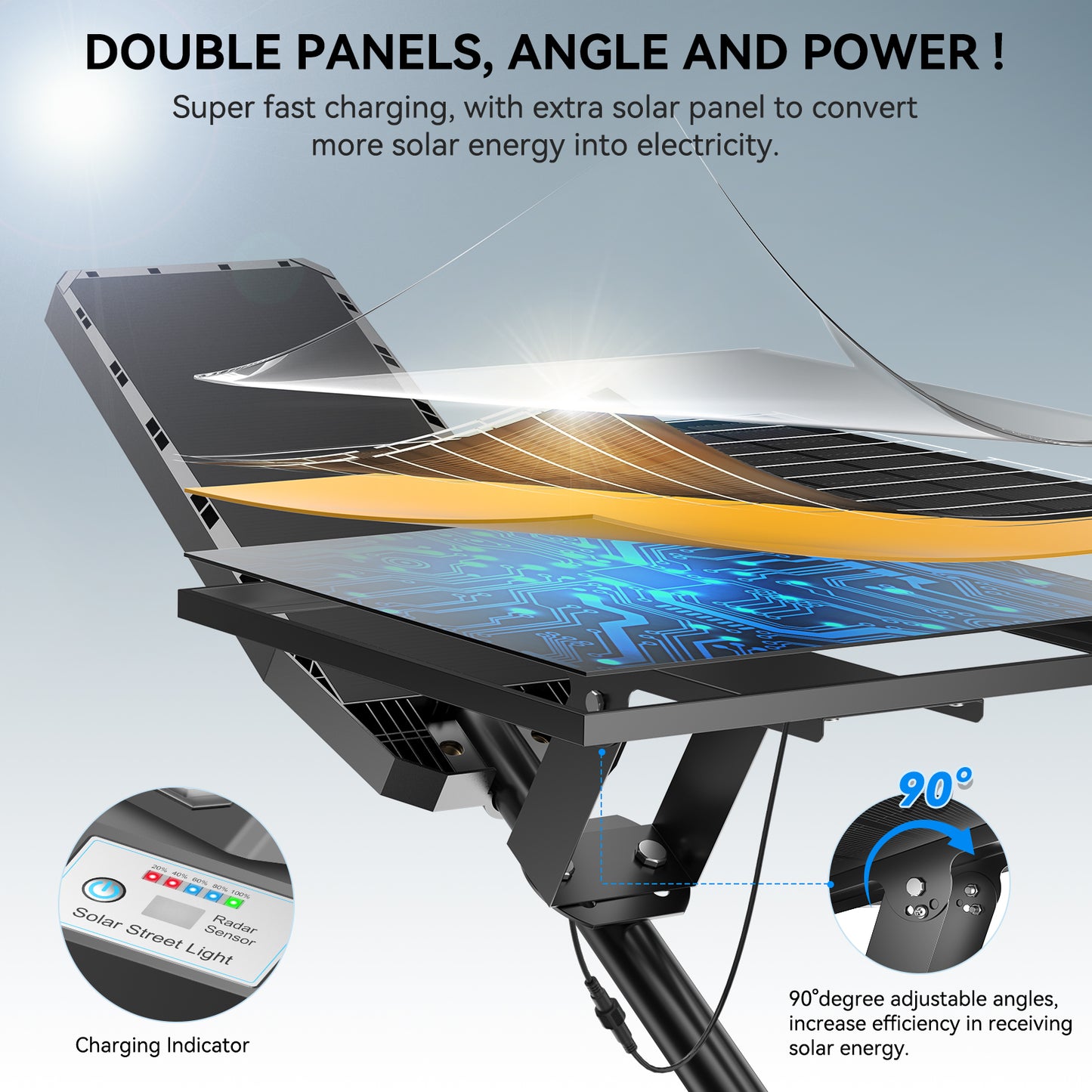 HYKENTE TW002C 108LED SMD 3030 Solar Street Light