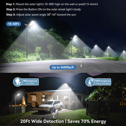 HYKENTE TW004C 160LED SMD 3030 Solar Street Lamp