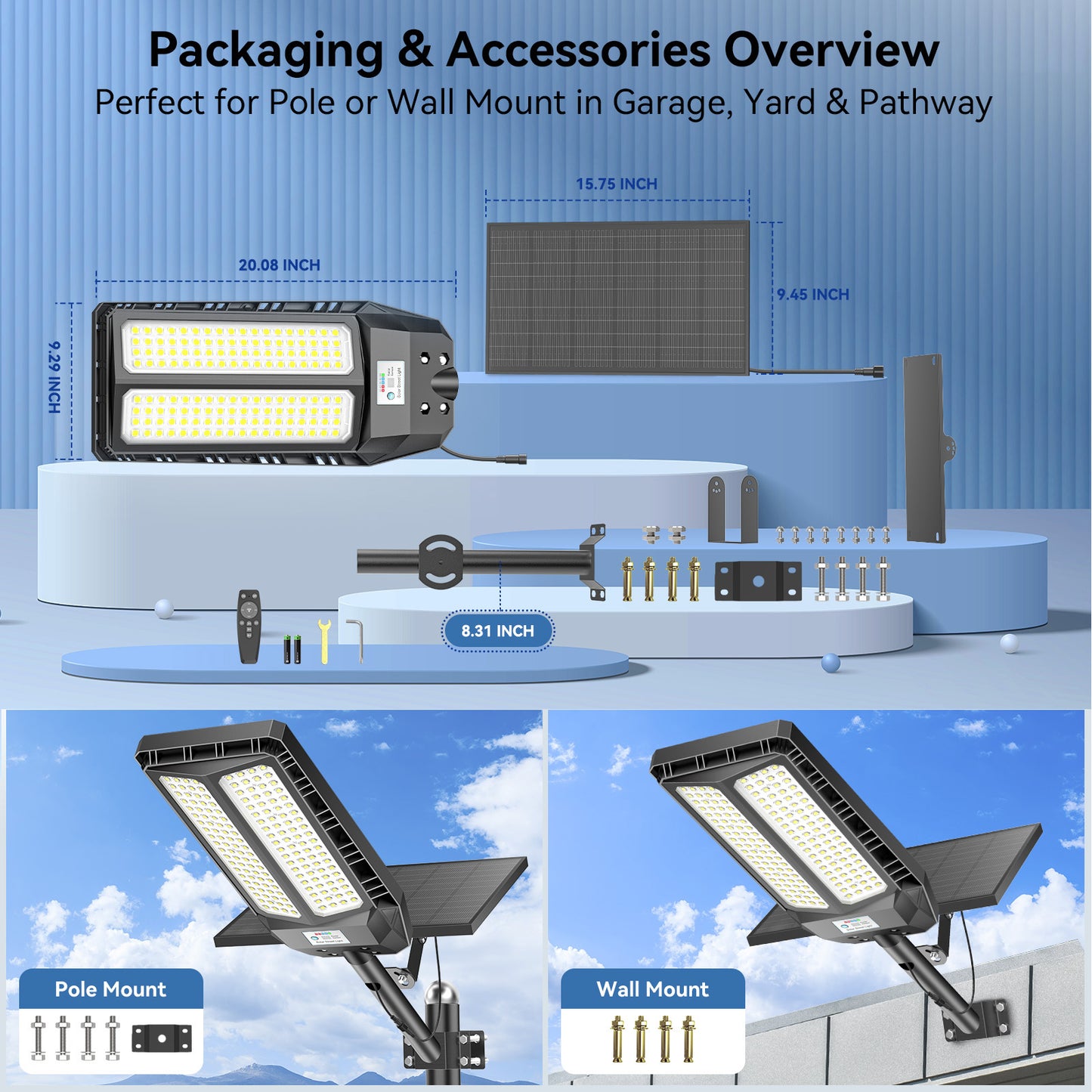HYKENTE TW004C 160LED SMD 3030 Solar Street Lamp